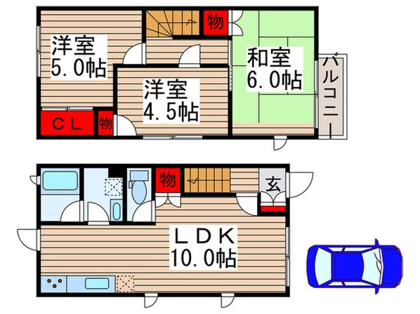 フローラ三咲の物件間取画像